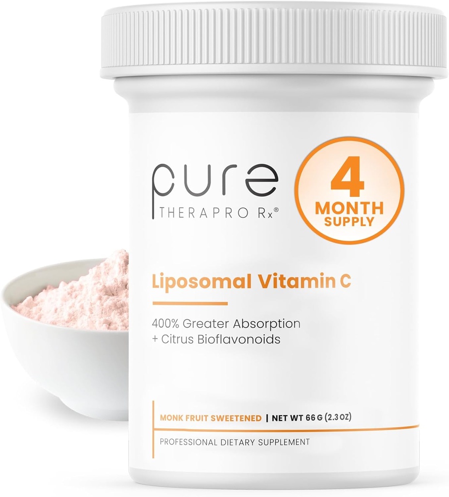Pure Therapro Rx Liposomal Vitamin C Toz, Patentli Pure Way Vegan C Tamam, Sağlıklı Ağlama, Immune Function & Collagen Formation, Non-GMO, Made in the USA (66g,120 Services)
