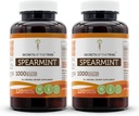 Μυστικά των καψακίων Spearmint Φυλή 1000 mg Spearmint (Mentha spicata) Αποξηραμένο φύλλο, συμπλήρωμα υποστήριξης ορμονών γυναικών (2x120 κάψουλες)
