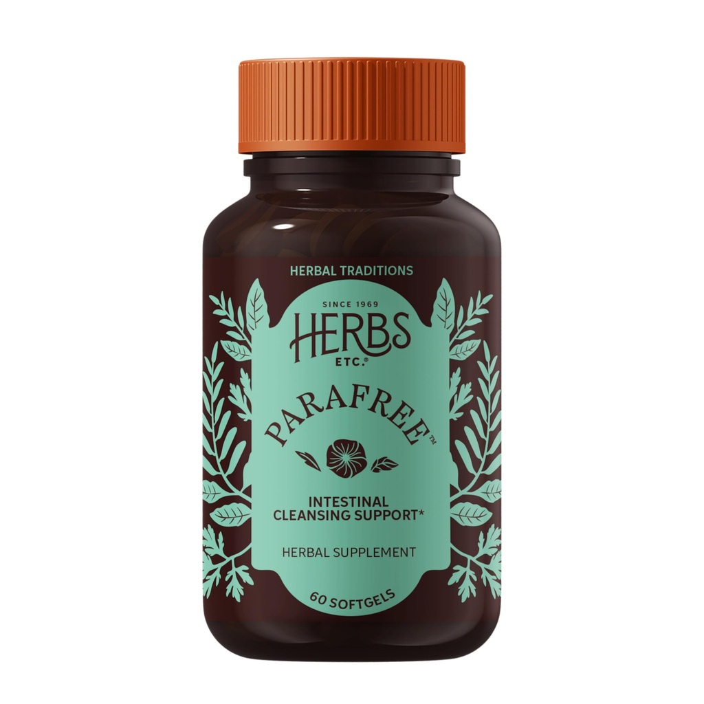 Herbs Etc. ParaFree - Gastrointestinal Support Supplement to Aid Intestinal Cleansing - Digestive Herbal Supplement with Wormwood, Quassia & Male Fern - 60 Softgels (60 Hizmet)