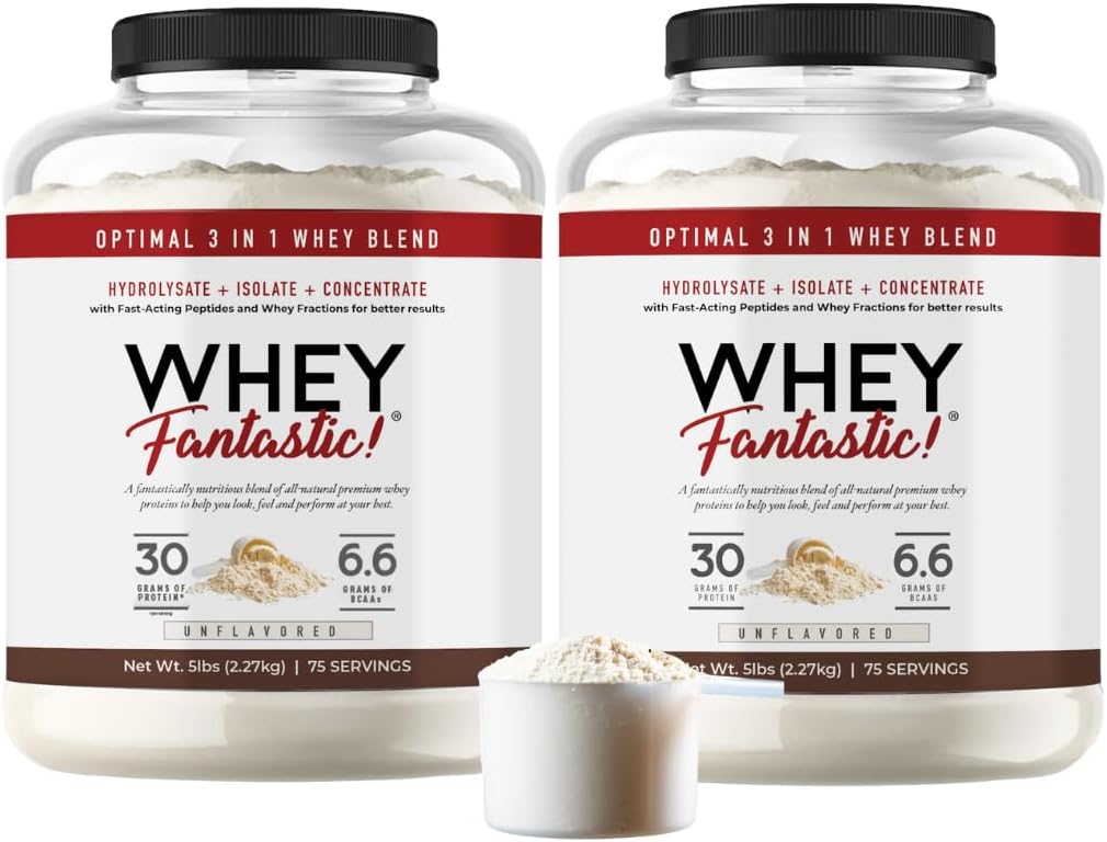 3-σε-1 Whey Protein Powder Unflavored 2 x 5lb – 30g πρωτεΐνης χόρτου-Fed από Whey Hydrolysate, Isolate και συμπύκνωμα ανά υπηρεσία – Μη-GMO, χωρίς σόγια, χωρίς ζάχαρη – 126 Σερβιέτες