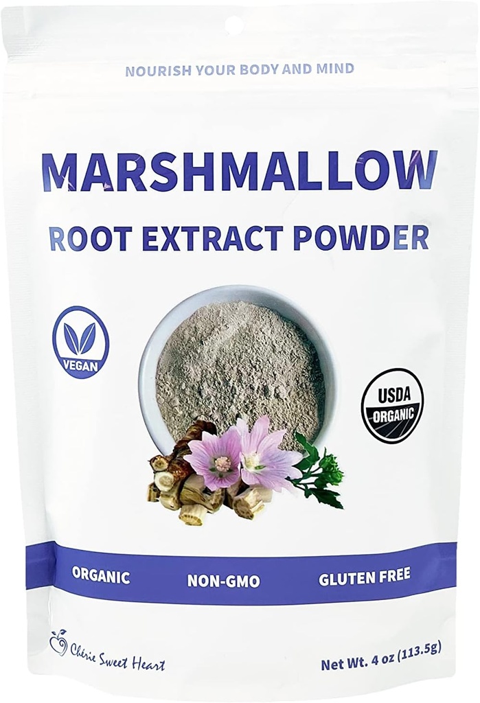 Chérie Sweet Heart USDA Organic Marshmallow Root Toz, Filler Ücretsiz, Geleneksel olarak Kullanılan, GMOs, Vegan Dostu, 4 Ounces