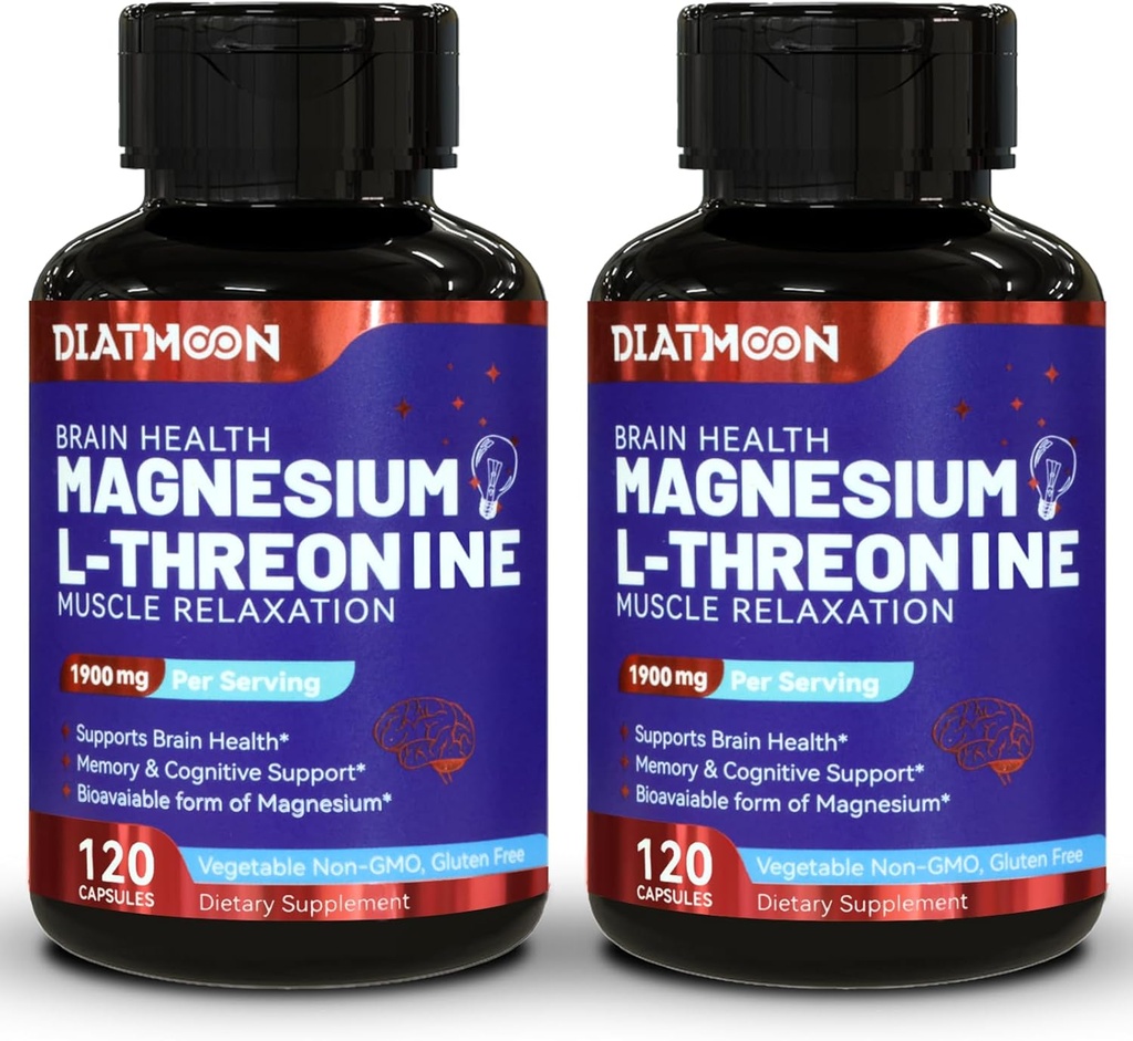 Magnezyum L-Threonine Capsules, Threonine Supplement, 1900 mg Magnezyum L-Threonine, Non GMO, Gluten Free - 240 Veg Capsules