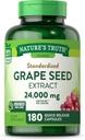 Nature's Truth Grape Tohum 24.000 mg | 180 Capsules | Standardized Supplement | Non-GMO & Gluten Free Formula