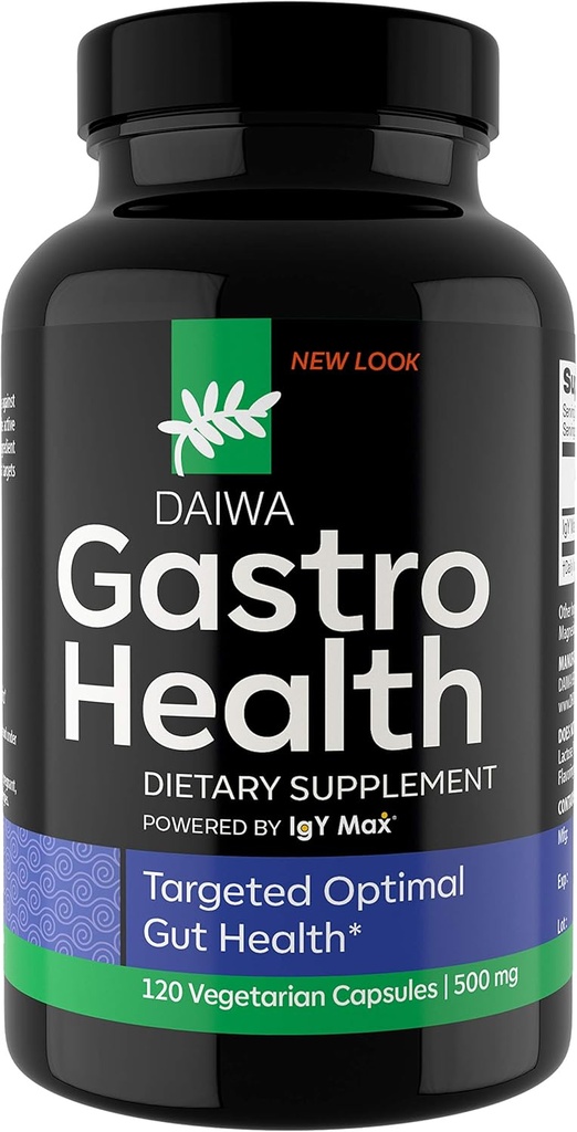 Daiwa Gastro Health - Doğal Digestion Aid Supplements for Digestive & Immune Support - IgY Max tarafından Destek - Gut Health Desteği için Digestion Supplement, 120 Kont