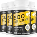 Erkekler için probiyotikler, 500 Milyar CFUs & 12 Strains Mens Probiyotik with Turmeric Cranberry, Cut, Gut Health for Men, For Digestive Health, Gut, Bloating & Gas, Immune, Energy Support, 120-Day Supply