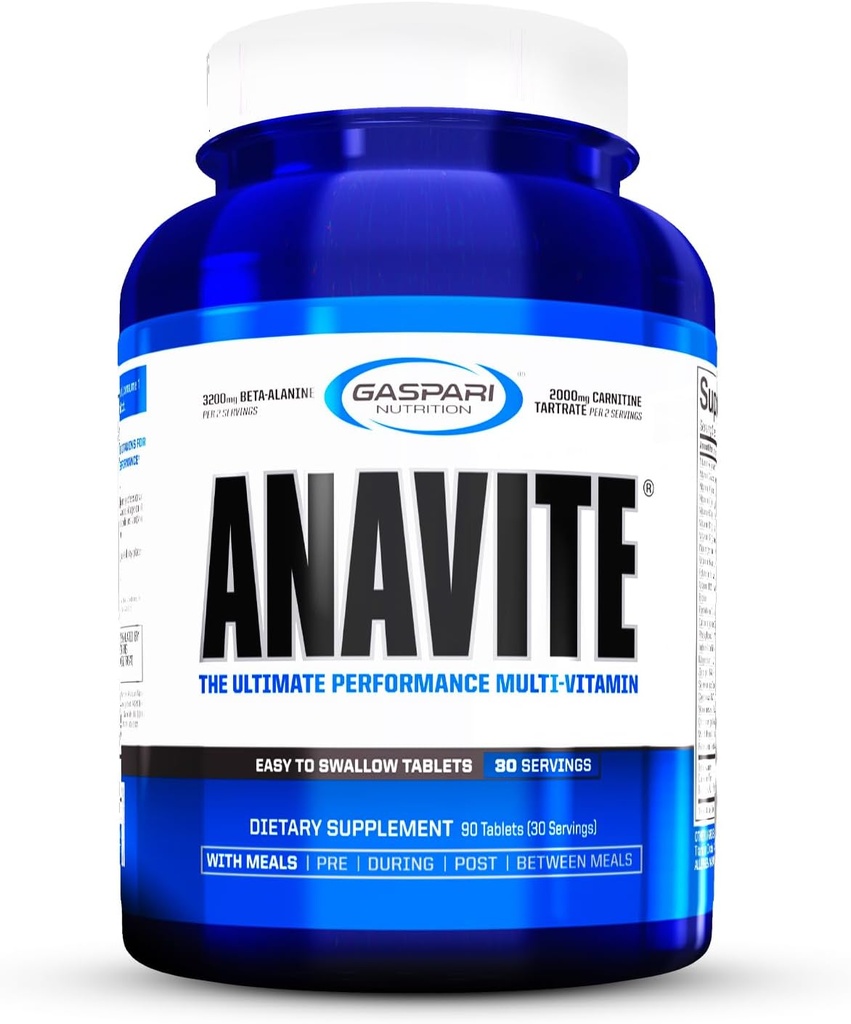 Gaspari Beslenme Anavite, Sports Multi-Vitamin with Amino Acids, Beta-Alanine ve L-Carnitine, Geliştirilmiş Performans ve Kurtarma (Yeni Küçük Boyut, 30 Hizmet)