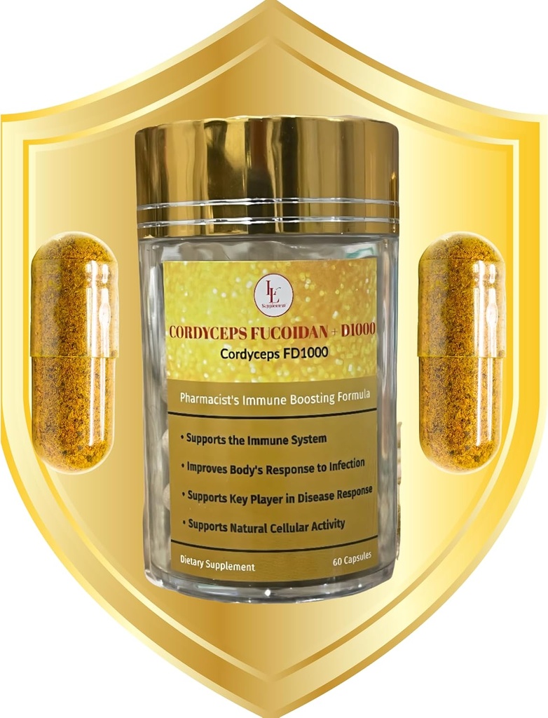 Cordyceps FD1000 Pharmacist Formula Cordyceps Fucoidan Vitamin D | Immune ATM | LL Supplement - 60 Capsule