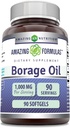 Amazing Formulas Borage Oil Supplement | 2000 Mg Per | Softgels | Non-GMO | Gluten-Free | Made in USA (1 Pack, Count 90)
