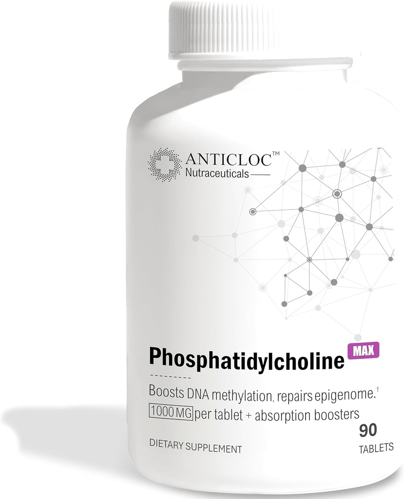 Premium Phosphatidylcholine PC 1000MG Per Tablet | 90 Günlük Supply | 5X Ultra Aborpsiyon | Max Strength | Boosts Metilasyon & Epigenome Health | Anti-Aging | Brain Health & Liver Function