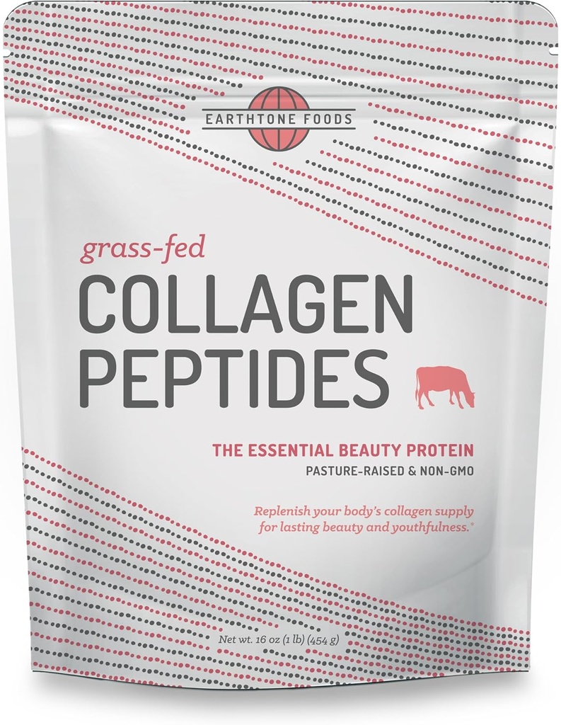 EARTHTONE Collagen Hydro Toz | Paleo-Friendly Hydrolyzed Grass-Fed Non-GMO Protein, 16 oz