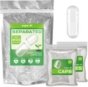 Boş Kapsüller Boyutu 00 Ayrılı Vegan Pill Caps Plant Based Clear (1,000 Caps+1,000 Bodies) Gluten Free, Non-GMO, Halal Onaylı Kit for Vegetarian DIY Your Own Supplements