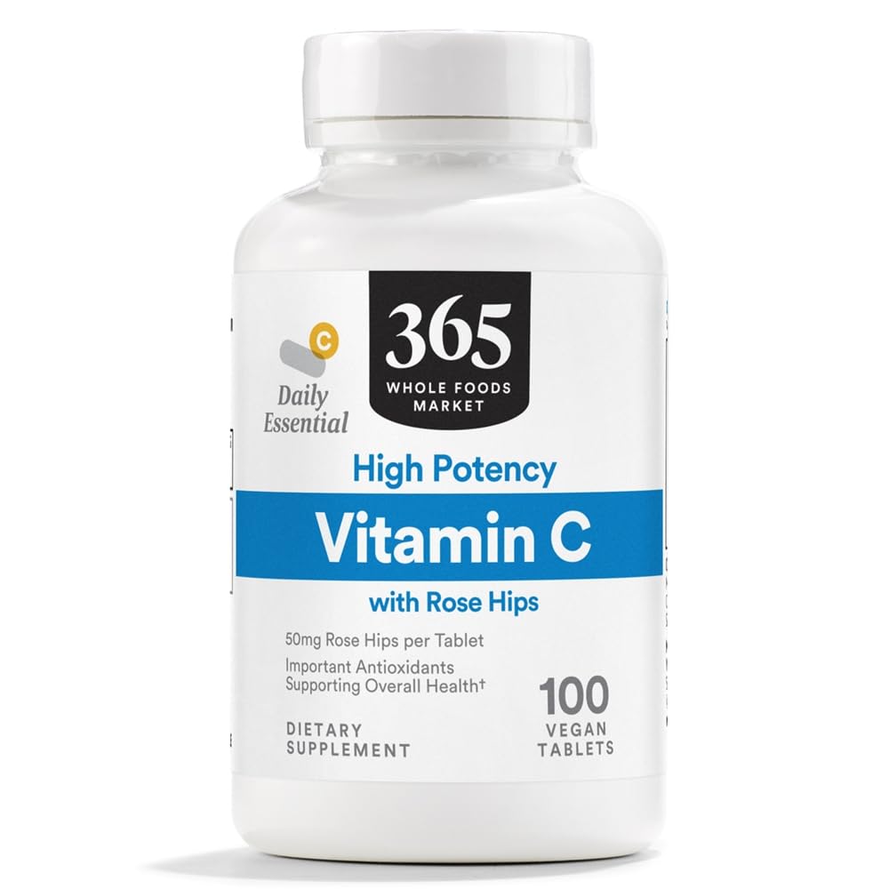 365 by Whole Foods Market, High Potency Vitamin C with Rose Hips, Vegan, 100 Tablet