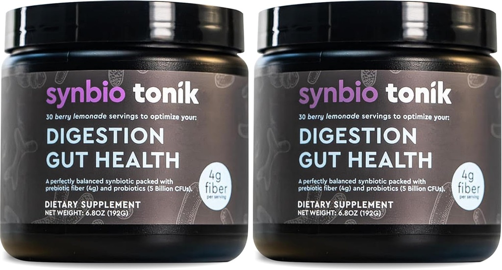Synbio Tonik Prebiyotiks and Probiyotiks Toz | Berry Lemonade | Digestive Health | Daily Supplement | Digestion and Bowel Motions | Boost Energy and Clarity | 2 Tubs