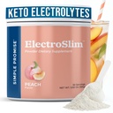 Basit Promise ElectroSlim - Sugar-Free Keto Electrolytes Toz - Günlük Enerji Desteği ve Hydration için Şeker Formula yok, Low sodyum Organik Elektrolytes Toz, 30 Hizmet, Peach Flavor