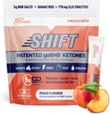 Real Ketones BHB Exojen Ketones Mix Packets Keto Electrolytes Toz Packets No Sugar with 4 Main Fasting Electrolytes Plus Hydrating Patented DWB - 30 Count Peach Caffeine