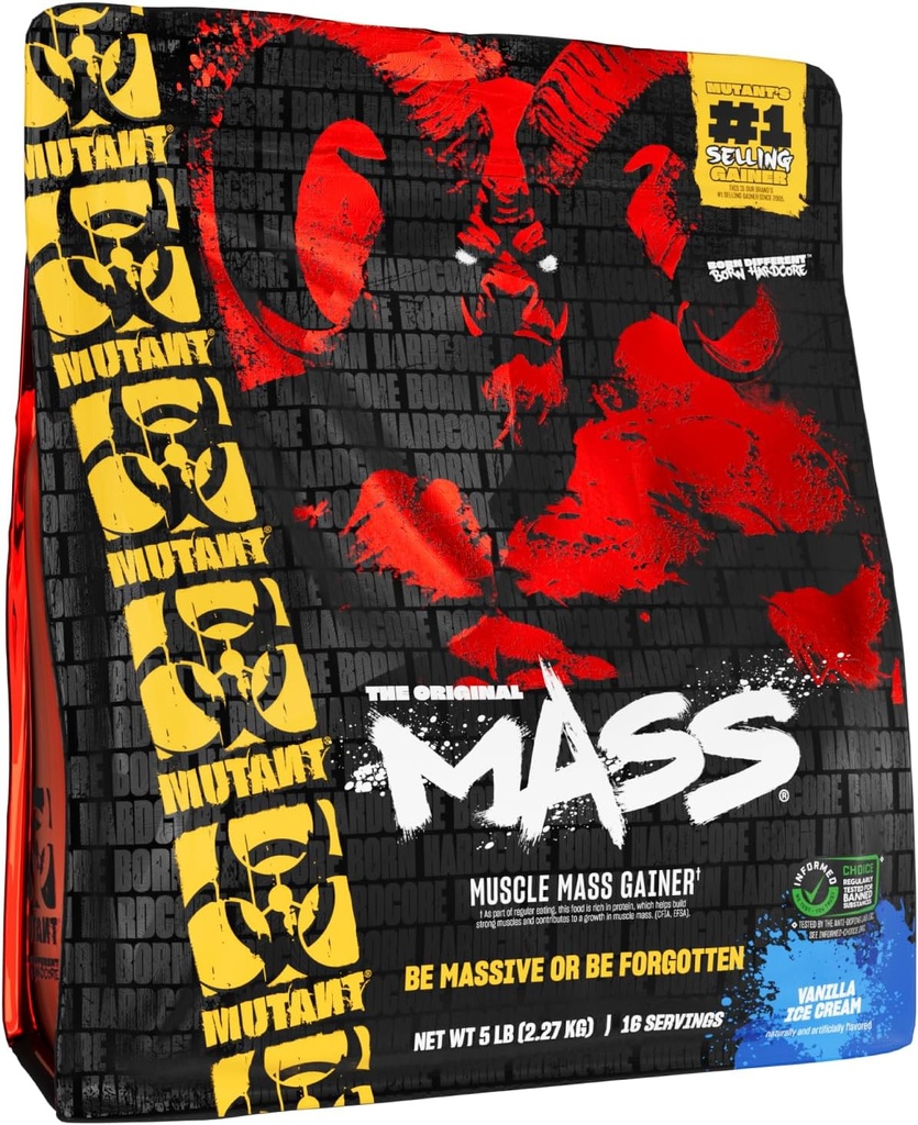 Mutant Mass | Kilo Mass Liger Protein Tozu - Muscular Mass için yüksek Calorie Protein Tozu - Vanilla Dondurma - 5 Pound