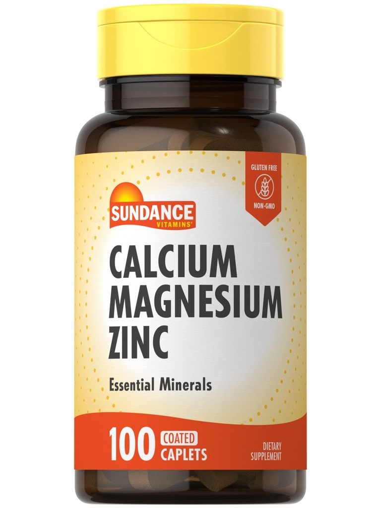 Sundancedis Magnezyum çinko | 100 Caplets | Essential Mineral Supplement | Vejetaryen, Non-GMO ve Gluten Free Formula