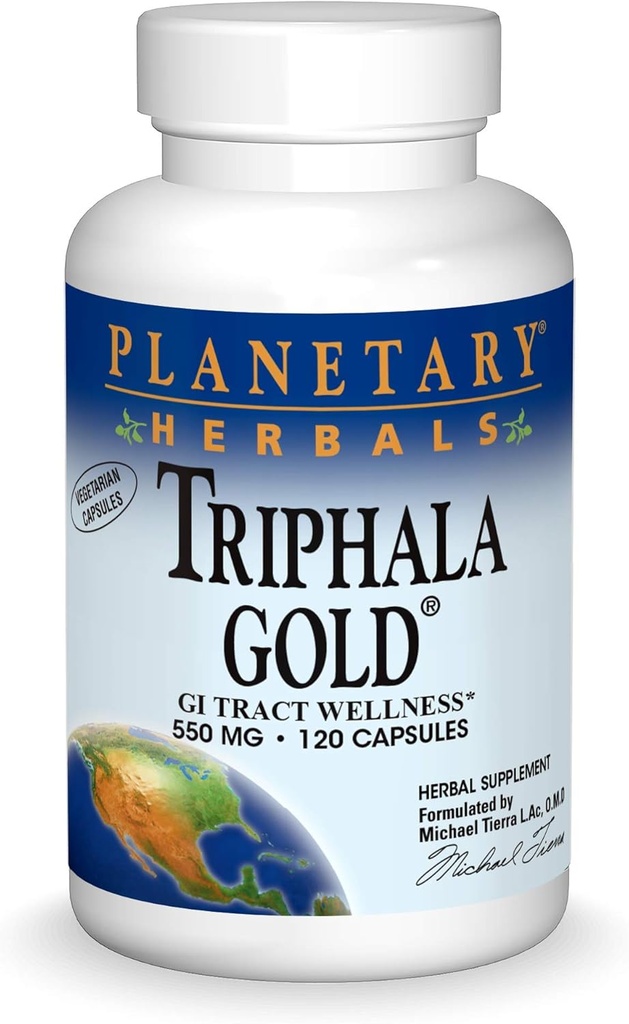 Gezegensel Herbals Triphala Gold 550 mg Cleanser & Tonifier Ekstra Güç Ayurvedic - 120 Veggi Caps