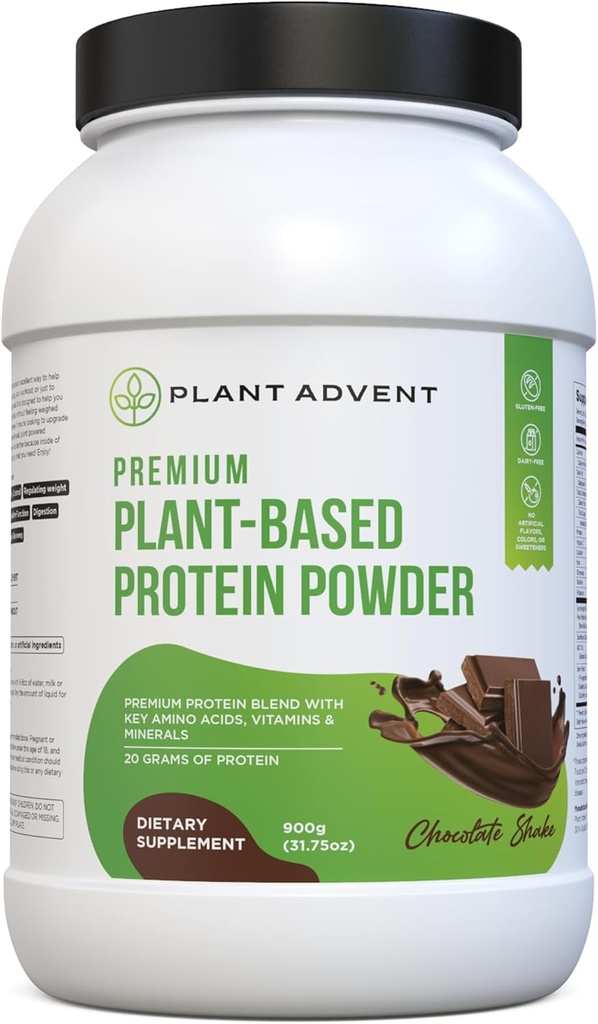 Premium Plant-Based Protein Toz - 100% Vegan, Yapay Flavors, Gluten-Free ve Dairy-Free (2 lbs, Chocolate Shake)