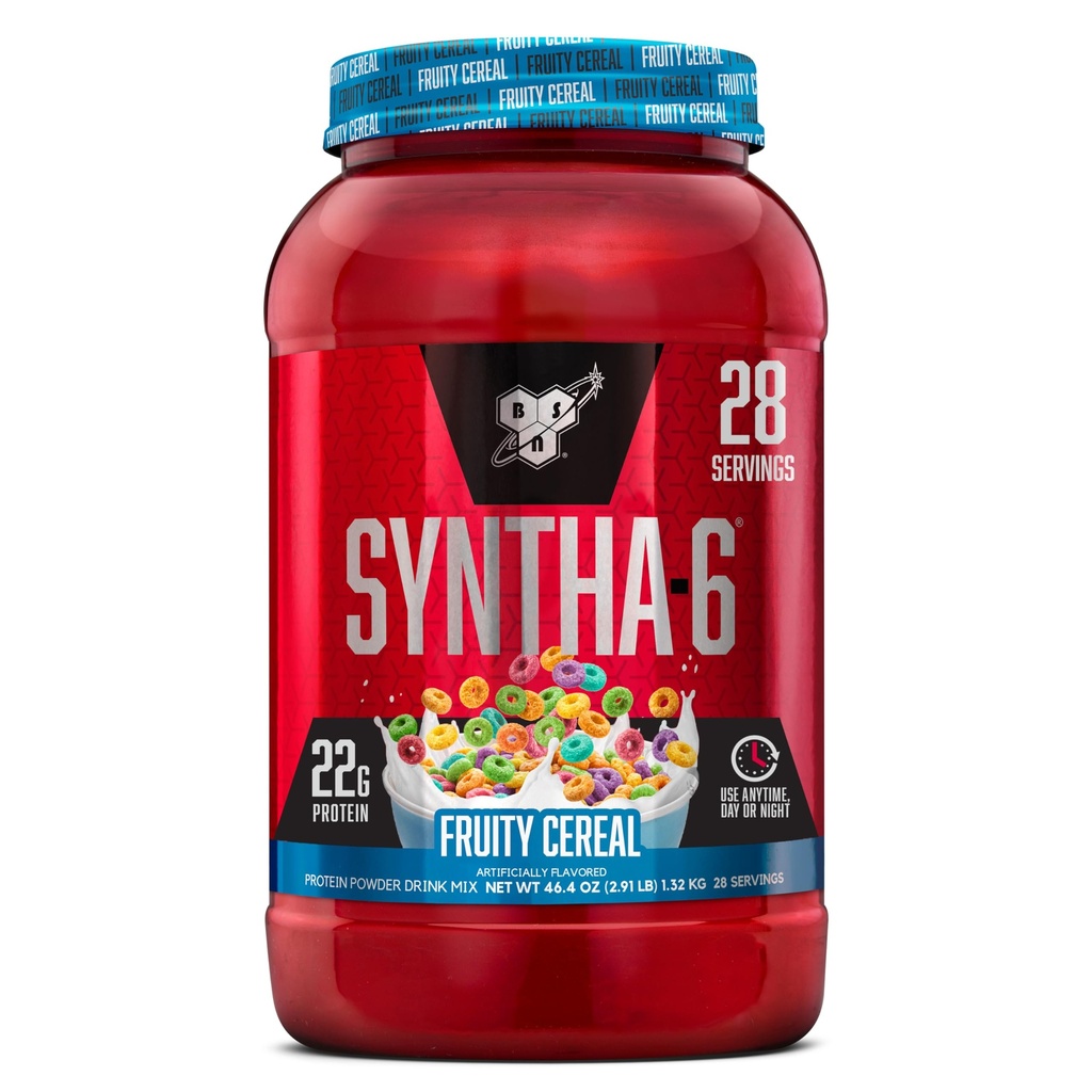 BSN SYNTHA-6 Premium Protein Powder με 6g Fiber, Whey Protein, Micellar Casein, Milk Protein Isolate Blend, 5g Λιπαρά, Φρουτώδη δημητριακά, 28 σερβιρίσματα (Packaging May Vary)