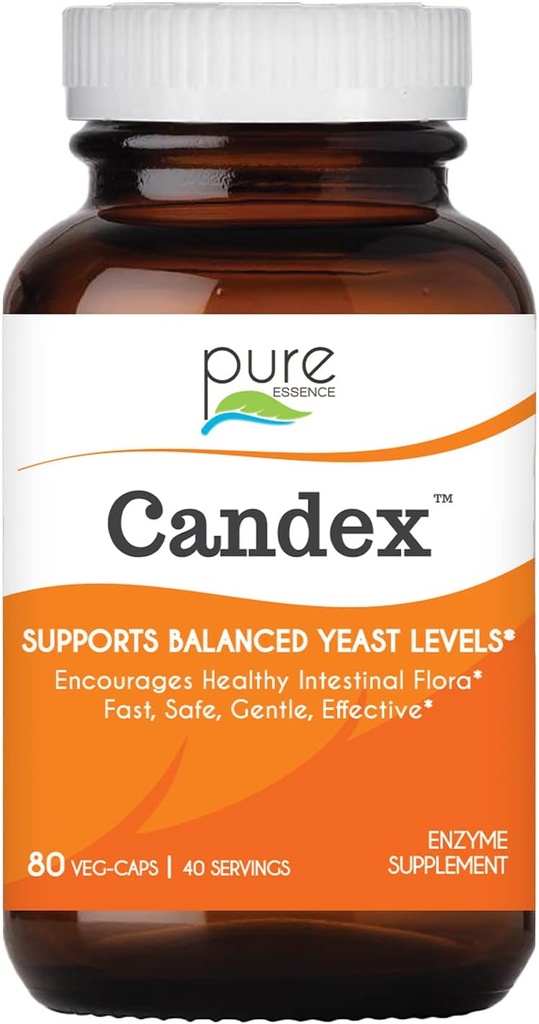 Pure Essence Candex Supplement - Yeast Overgrowth Supplement with Digestive Enzymes, Yeast Enfeksiyon Probiyotik Tedavisi for Men and Women - 80 Capsules
