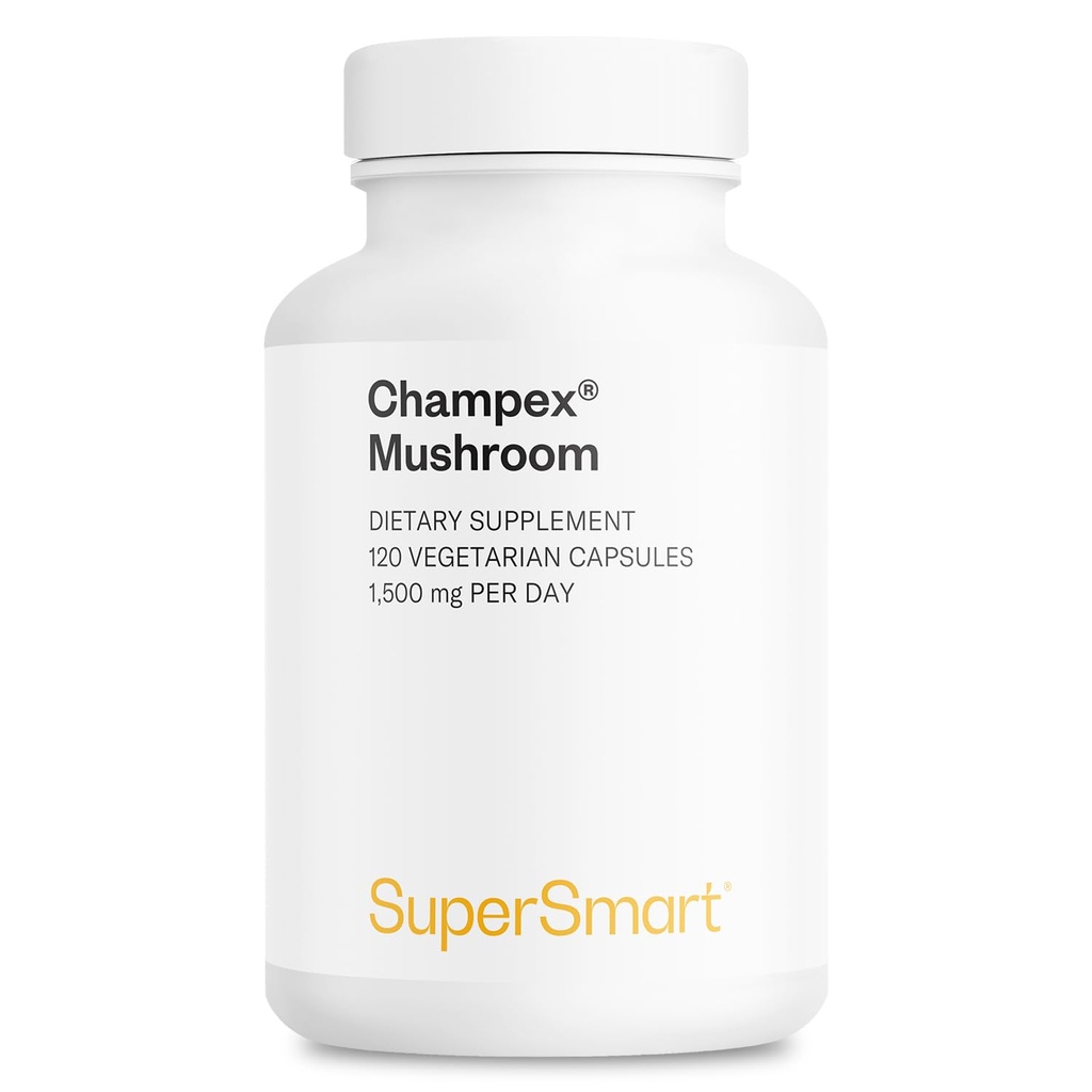 Supersmart - Champex Mushroom (Agaricus Bisporus Extract) günde 1500 mg - Body Odor & Bad Breath Supplement - İç Deodorizer | Non-GMO & Gluten Free - 120 Vegetarian Capsules