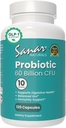 Sanar Naturals Probiotics 60 Billion CFU – 10 Strains + Prebiotics - Υποστηρίζει το ανοσοποιητικό, Digestive, & Gut Health - Προβιοτικά για γυναίκες και άνδρες - Vegan, μη-GMO, Χωρίς γλουτένη, 120 κάψουλες