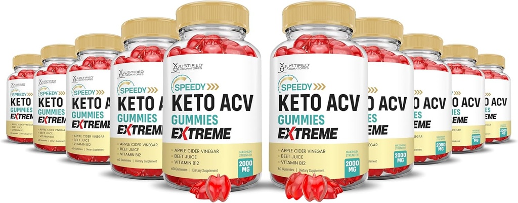 (10 Pack) Hızlı Keto ACV Gummies Gelişmiş Formula 1000MG Hızlı Keto Gummies Apple Cider Vinegar Formula B12 Vegan Non GMO 600 Gummys