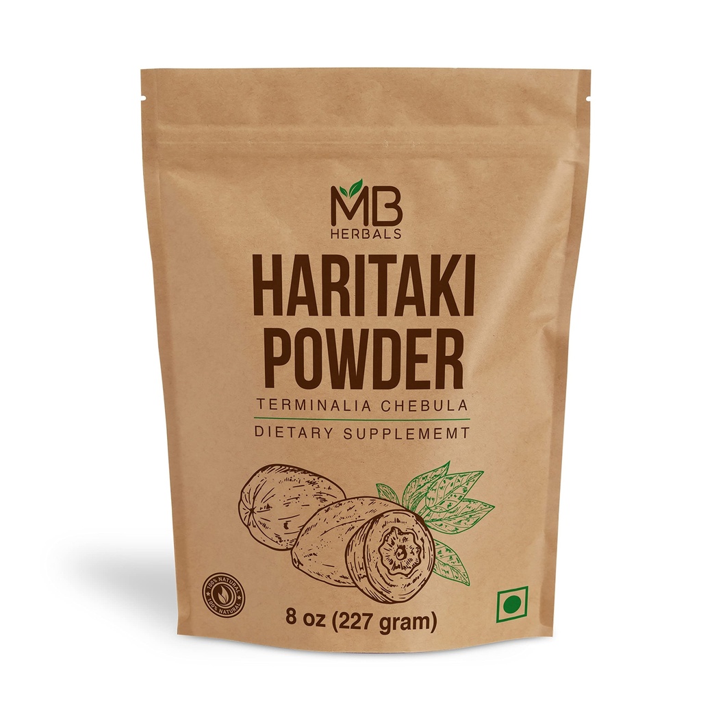 MB Herbals Haritaki Toz 8 oz / 227 Gram / 0.5 lb | Inknut Toz | Terminalia chebula Harde Chebulic Myrobalan | Gluten Free | No Preservstives