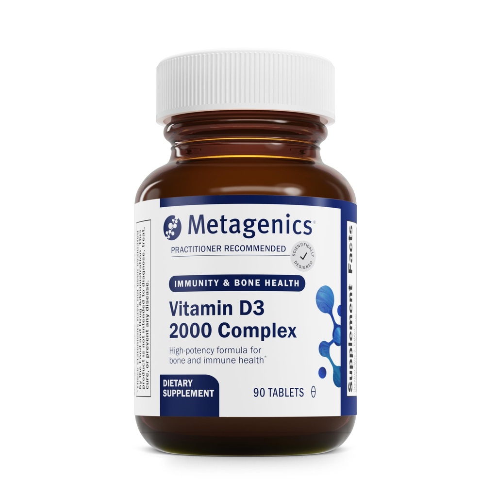 Metagenics D3 2000 İ Kompleks Vitamin D3 Tamam - Bone Health, Immune & Health Inflammation Response* - Isoflavones for Abpole - Gluten Free - 3 Ay Supply - 90 Count