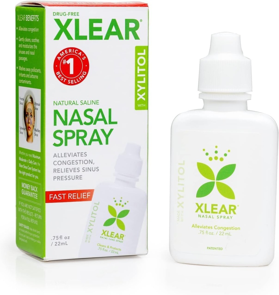 Xlear Natural Saline Nasal Mix with Xylitol, Nose Moisturizer for Kids and Yetişkinler, 0.75 fl oz (Pazar 1)