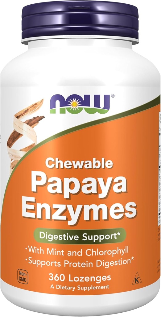 Şimdi Gıdalar Tamamlıyor, Papaya Enzyme with Mint and Chlorophyll, Digestive Support*, 360 Chewable Lozenges