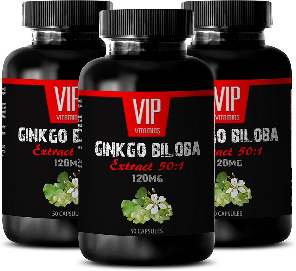 VIP VITAMINSinkgo G Gramoba for Friends - Ginkgo Biloba Leaf 120mg - Sağlıklı Beyin Fonksiyonu (3 Şişeler - 150 Capsules)