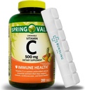 Βιταμίνη C 500mg, Μασώμενα δισκία, Συμπλήρωμα διατροφής, 200 Count (Περιλαμβάνει το Bonus Pill Organizer) - 1 Pack