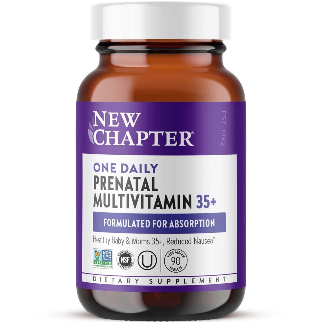 Yeni Bölüm Prenatal Vitaminler, Bir Günlük Prenatal Multivitamin, 35+ Yaş için Metilfolate + Choline for Health Mom & Baby, Gluten Free & Non-GMO- 90 ct