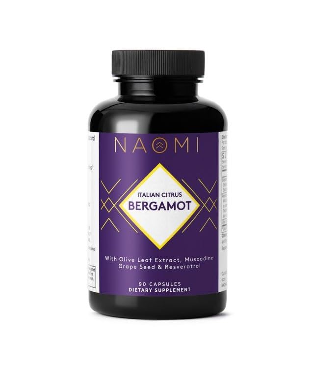 NAOMI Italian Citrus Bergamot 500mg + ρεσβερατρόλη, βραβείο-κερδίζοντας Cardiologist Dvlpd, υποστηρίζει κανονική χοληστερόλη & υγιής κυτταρική λειτουργία, 7 βασικές πολυφαινόλες, ρεσβερατρόλη & φύλλα ελιάς, 90-ημέρα προμήθεια