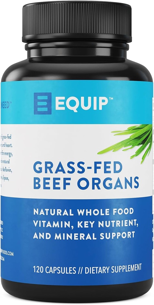 Equip Foods Grass-Fed Beef Organları | Grass Fed Beef Organ Supplement | Destek Kalp, Kidney & Spleen Health, Detox, Digestion & Metabolism | Antibiyotik ve GMO Free | 120 Capsules, 30 Hizmet