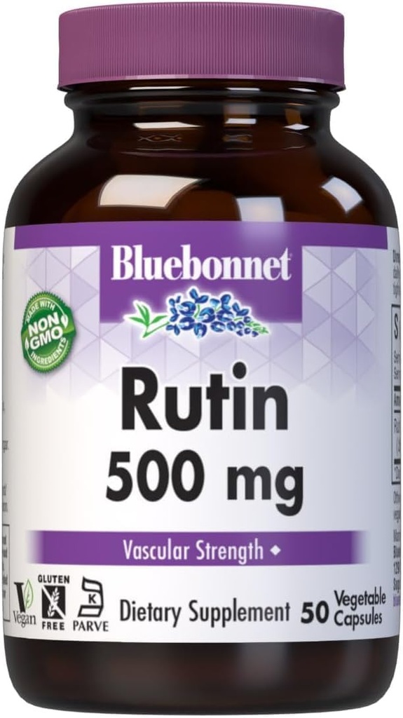 Bluebonnet Beslenme Rutini 500 mg (Sophora Japaneseica) Antioksi Bioflavonoyak to Vascular Support* Vegan, Gluten-Free, Soy-Free - Plant-Based Atari Supplement - 50 Sebze Capsules
