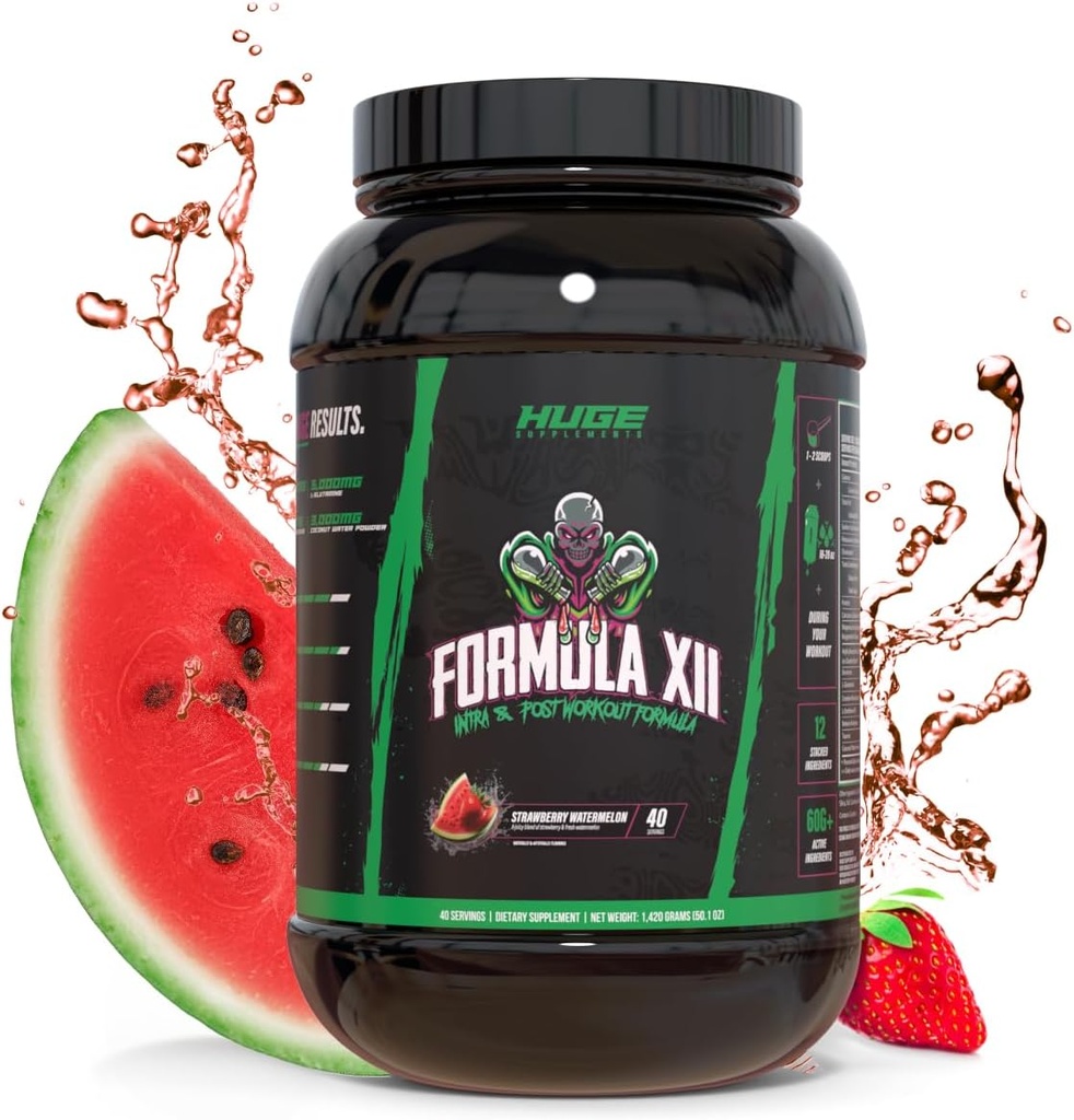 Formula XII Intra Processout Carbs & Post Processed Recovery Powder, Rapidly Absorbed, Ενισχύστε την απόδοση, δύναμη, αντοχή & ενυδάτωση, 12 Science-backed συστατικά (Strawberry Watermelon)