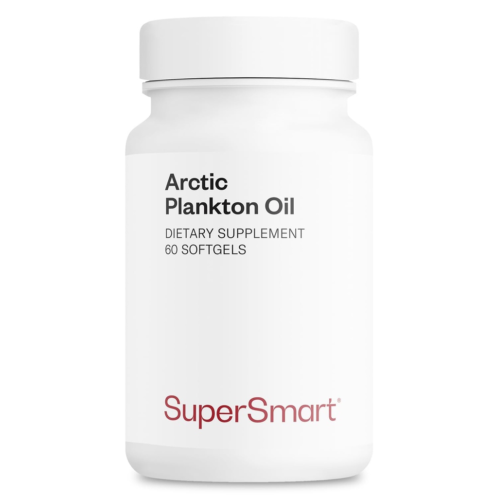 Supersmart - Arctic Plankton Oil 1000 mg per Day (Patented) - Balık ve Krill Oil Supplement - Omega-3 Fatty Acids, EPA, DHA & SDA | Non-GMO & Gluten Free - 60 Softgels