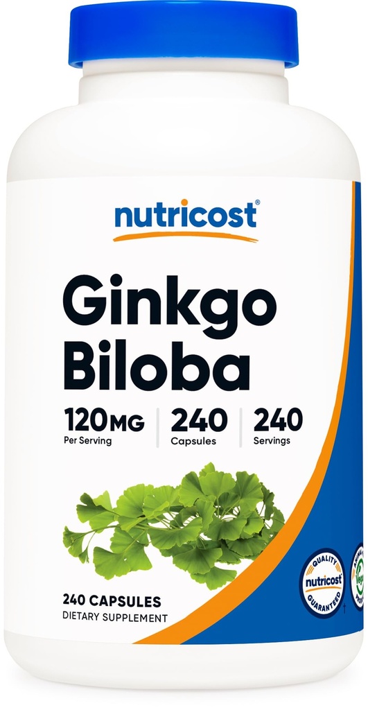 Nutricost Ginkgo Biloba 120mg, 240 Capsules - Ekstra Kuvvetli Ginkgo Biloba Türleme - Gluten Free & Non-GMO