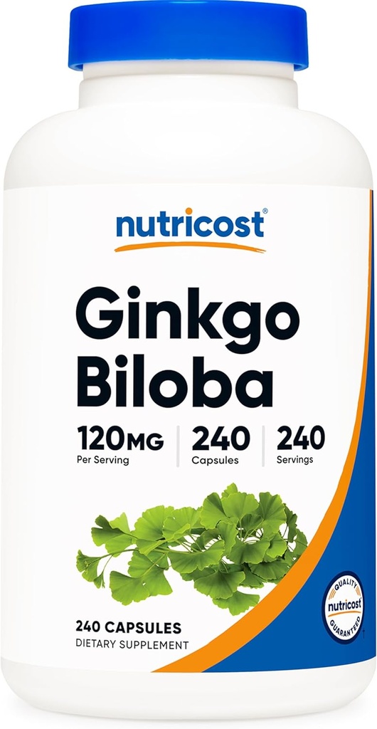 Nutricost Ginkgo Biloba 120mg, 240 Capsules - Ekstra Kuvvetli Ginkgo Biloba Türleme - Gluten Free & Non-GMO