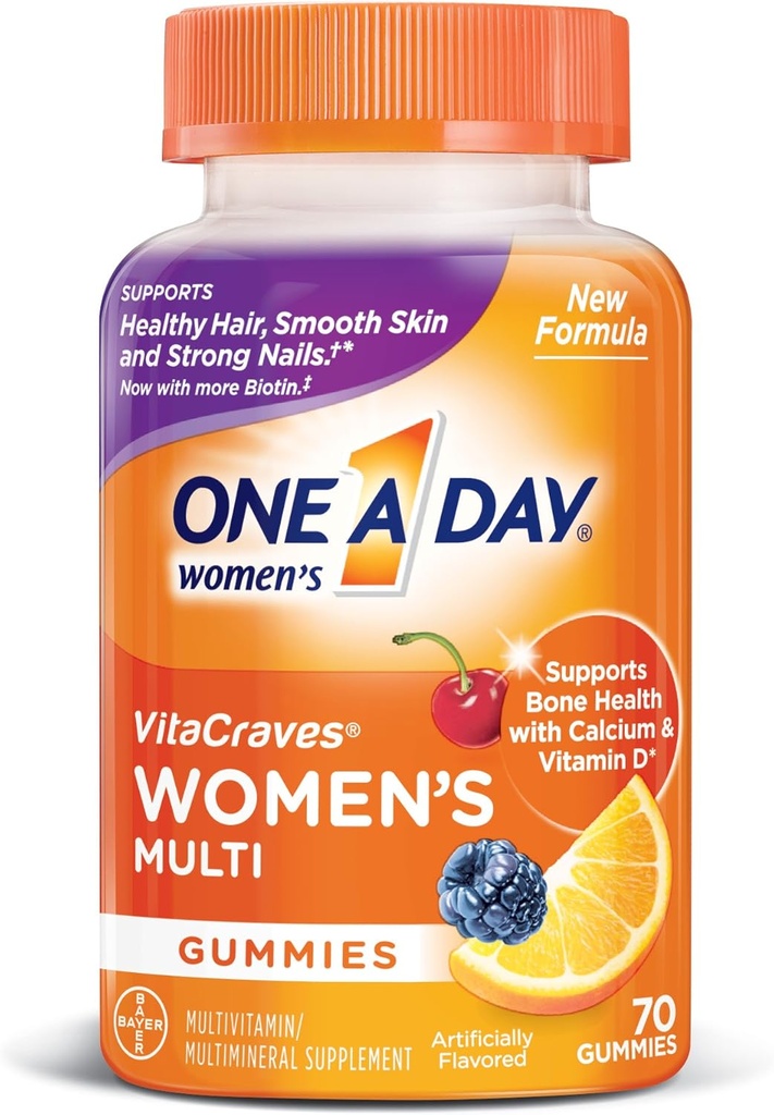 Bir Gün Kadın VitaCraves Multivitamin Gummies, Vitamin A, Vitamin C, Vitamin D, Vitamin E ve çinko Immune Health Support *, Kalsiyum & daha, 70 sayı