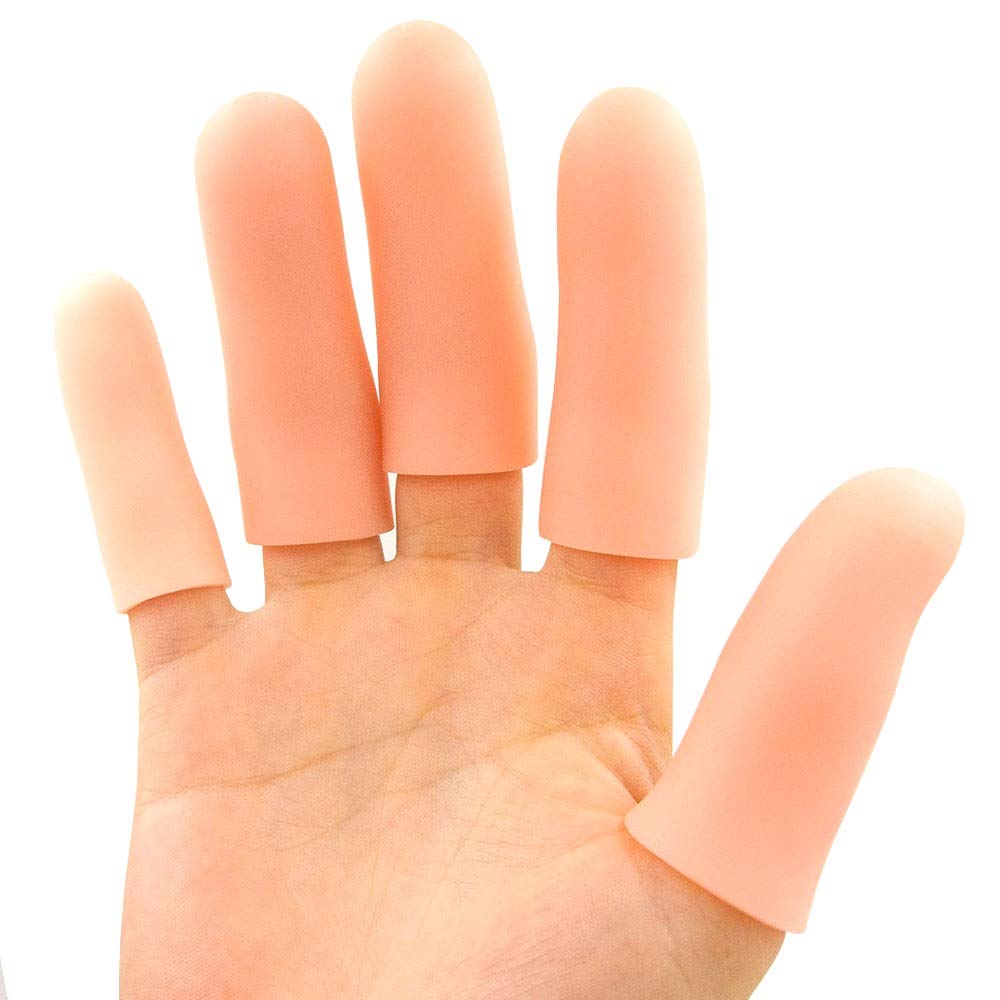 JKcare Large Finger Beşikler, 10 Pack Silikon Parmak Kolları Tetik Parmak ve Arthritis için Destek - Cracks Protector for Cracked, Corn & Callus Pain Relief