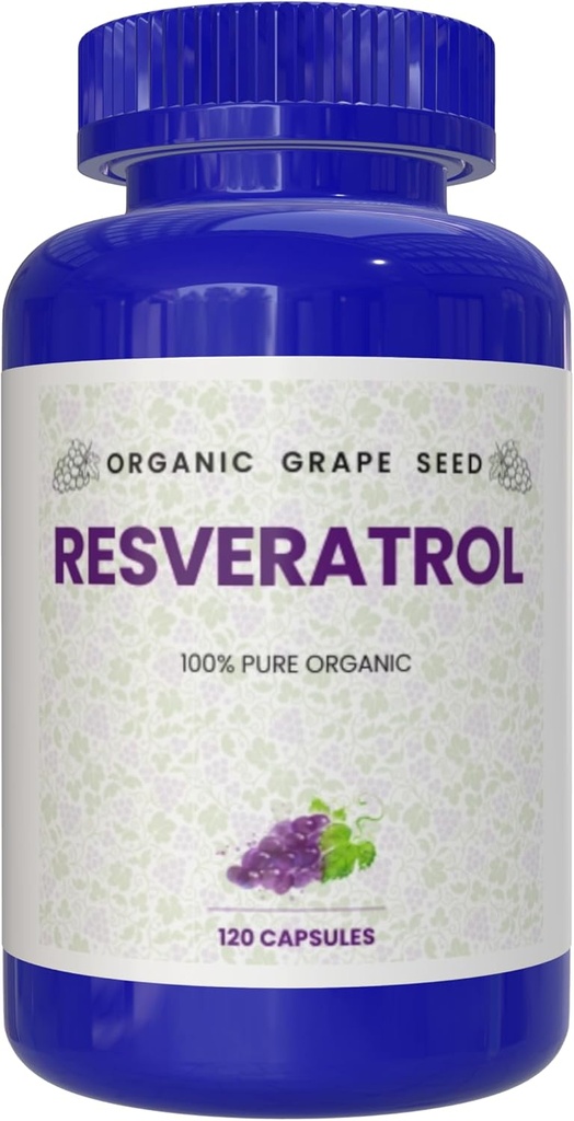 100% Saf Organik Beneficial Resveratrol, 120 Capsules, Antioksis & Trans-Resveratrol, Anti-Aging, Cardiovascular Destek, Immune Boost, mental Clarity,