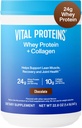 Vital Proteins Whey Protein Toz+ Collagen,, 24g Protein Kurtarma ve Ortak Sağlık, C vitamini ile yaklaşık 16 Hizmet - Chocolate 22.8oz