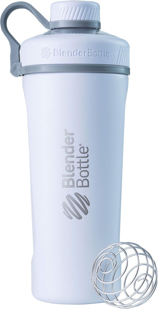BlenderBottle Hair Shaker Cup, Paslanmaz Çelik Su Şişesini Wiresk, 26-Ounce, Matte White