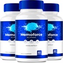 Memoforce Beyin, Memoforce Pills, Memoforce İncelemeleri, Memoforce Supplement, Memoforce Capsules Advanced Formula for Memory & Focus - maximum Strengt - Brain Health Support (3 Pack)
