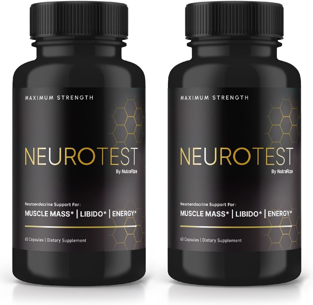 (2 Pack) Neuro Capsules - Erkekler için NöroTest Diyetsel Supplement, Genel Wellness ve Peak Performansı için NöroTest Günlük Formula Pills, Nöro Test Yorumları (120 Capsules)