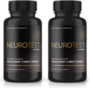 (2 Pack) Neuro Capsules - Erkekler için NöroTest Diyetsel Supplement, Genel Wellness ve Peak Performansı için NöroTest Günlük Formula Pills, Nöro Test Yorumları (120 Capsules)